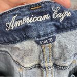 American Eagle  Rolled Hem Shorty Jean Shorts Womens 8 Blue Denim Stretch Zip Fly Photo 4
