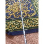 Vtg Italian Baroque Scarf Gold Chain Belt Print Square 47 inch Made in Italy Green Photo 3