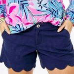 Lilly Pulitzer  Shorts 5” Buttercup Scallop Hem Navy Blue Textured Shorts 10 Photo 0