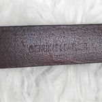 VINTAGE Whiskey Brown Genuine Leather Skinny Belt Classic MInimalist 90s Small Brown Photo 6