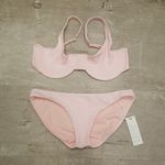 frankie's bikinis ๐๐ Anna Ribbed Top (M) + Shea Ribbed Bottom (S) Love Pink NWT Photo 0