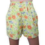 Vintage 90s Skoozi Yellow Floral Denim Shorts Size 25 Photo 1