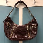Donnaterra burgundy saddle shoulder bag 14” x 7”‎ Silver Photo 0