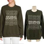 Spiritual Gangster Aura Graphic Oversized Sweatshirt Leaf Green Size Small Photo 1