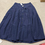 Maeve NWT Anthropology  button front navy skirt Photo 0