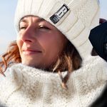 5 Pieces Women Winter Ski Outing Set, Knit Hat Scarf Gloves Earmuffs Stockings Photo 5