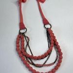 Fossil Bohemian Orange Coral Fabric 4-Strand Adjustable Statement Necklace 🌈 Photo 6