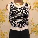 Miss Love Sleeveless knitted tops white and black size L Photo 2