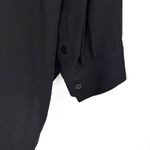 Eileen Fisher  V-Neck Dressy Silk Blouse Long Sleeve Black Size Medium Photo 3