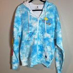 Disney Spirit Jersey Hoodie Adult Medium Blue Eats Macaron Tie Dye Puff Zip Photo 0