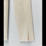 ZARA NWT Z1975 Straight Leg Slit Jeans Ecru Photo 5