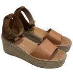 Soludos  Palermo Platform Wedge Tan & Ivory Suede Leather & Braided Jute Size 7.5 Photo 3