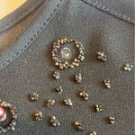 Neiman Marcus VINTAGE  Women’s Sheer Black Long‎ Sleeve Peplum Beaded Blouse Sz 4 Photo 12