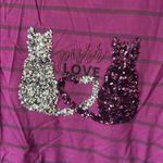 Ulla Popken Long Sleeve Sequin Purr Love Cat novelty long sleeve tee 16 18 Purple Photo 4