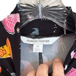 Womens Black Halloween Witch Raven Novelty Print Mock Neck Dress size Medium Photo 4