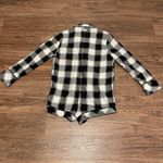 Victoria's Secret  Flannel Romper Black White Buffalo Plaid Pajamas Size XS  Photo 15