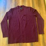 Cable & Gauge  open cardigan women’s small burgundy lightweight soft ribbed sides Photo 0