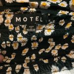 Motel Rocks Motel Daisy Print Mini Dress Smocked Puff Sleeve Square Neck Black Sz M Cottage Photo 7