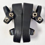 Larroude Milan Sandals Flatform Platform Black Leather Size 9 Photo 4