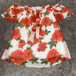 Peach Love  California Women Shirt Top Blouse Pullover Cold Shoulder Floral Print Photo 9