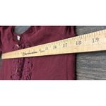 Tobi  M Cold Shoulder Lace Trim Blouse Maroon Flare Sleeve Boho Coquette Romantic Photo 3