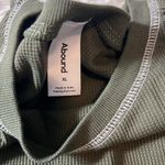 Abound Crewneck Cropped LS Waffle Top Color Olive Green Size XL NWT Photo 3