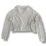 Y2K FORE Gray Ribbed Knit Collared Crop Top Preppy Minimal Streetwear Women’s M Size M Photo 4