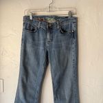 Vigoss  USA Y2k Jeans 7/8 Bootcut Flare Blue Denim Embroidered Low Rise Pants Photo 3