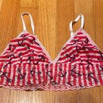 Hanky Panky Red and White Striped Bralette with Anchor Design Size Medium Photo 0