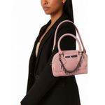 Steve Madden  Mini Pink Satchel With Chain Accents Removable Strap Stylish Photo 1