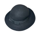 Vintage Classic Black Wool Hat Bowler Hat Made in Italy Hat Unisex Photo 0