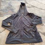 Juicy Couture Vintage Y2K Gray Rhinestone Full Zip Velour Hoodie Size XS Photo 1