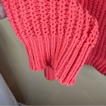 Aerie Womens Hooded Open Knit Long Sleeve Sweater Size Small Pink Color Classic Photo 2