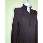 Ralph Lauren Lauren  Mock Neck Quarter Zip Long Sweater Dress Black Size PS Photo 2