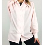 Vintage Sheer Pleated Blouse in Light Pink | Size L Size L Photo 11