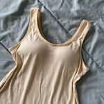 Women Vest Camisole with Built in Shelf Bra Tank Top Comfort Cotton Size M Tan Size M Photo 2