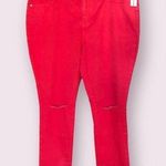 Old Navy  NWT Distressed Rock Star Mid-Rise Jeans in Fire Engine Red - size 18 Photo 0