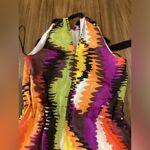 Trina Turk  Halter Wavelengths colorful tie dye sleeveless silk mini Dress 4 Photo 3