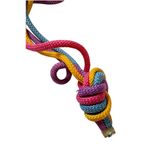 Vintage Funky Multicolor Rope Belt Turquoise Fabric Accent Blue Photo 8