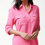 Tommy Bahama  100% Silk Long Sleeve Button Up Blouse Top M Photo 0