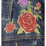 BLANK NYC * Floral Embroidered Denim Jean Jacket Womens Size XS Roses Distressed Photo 14
