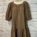 ZARA  Basics Women's Brown Wool Blend Puff Sleeve Baby Doll Dress.Size Small. Photo 0