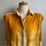 Free People Unworn  Velvet Maxi Top Dress Duster XS Small Yellow Gold Oversized Photo 2