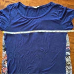 Honey Punch  Stitch Fix Mix Material Knit Top Short Sleeve Navy Paisley Size S Photo 6