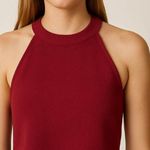 J.O.A. Women's Size Large Burgundy Maroon Backless Halter Crop Top Photo 0