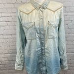 Mudd  Button Down Shirt Lightweight Jean Ombre Blue-Large Photo 1