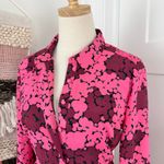 Kate Spade Bubble Dot Floral Long Sleeve Smocked Dress Pink Burgundy Sz 14 Photo 6