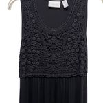 Chico's Chico’s Eyelet Maxi Dress Black Size Small Photo 3