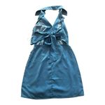 Lulus Extremely Chic Blue Collared Tie-Back Button-Up Mini Dress Size Small Photo 3