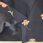 Doncaster  Navy Floral Print Silk Skirt Photo 3